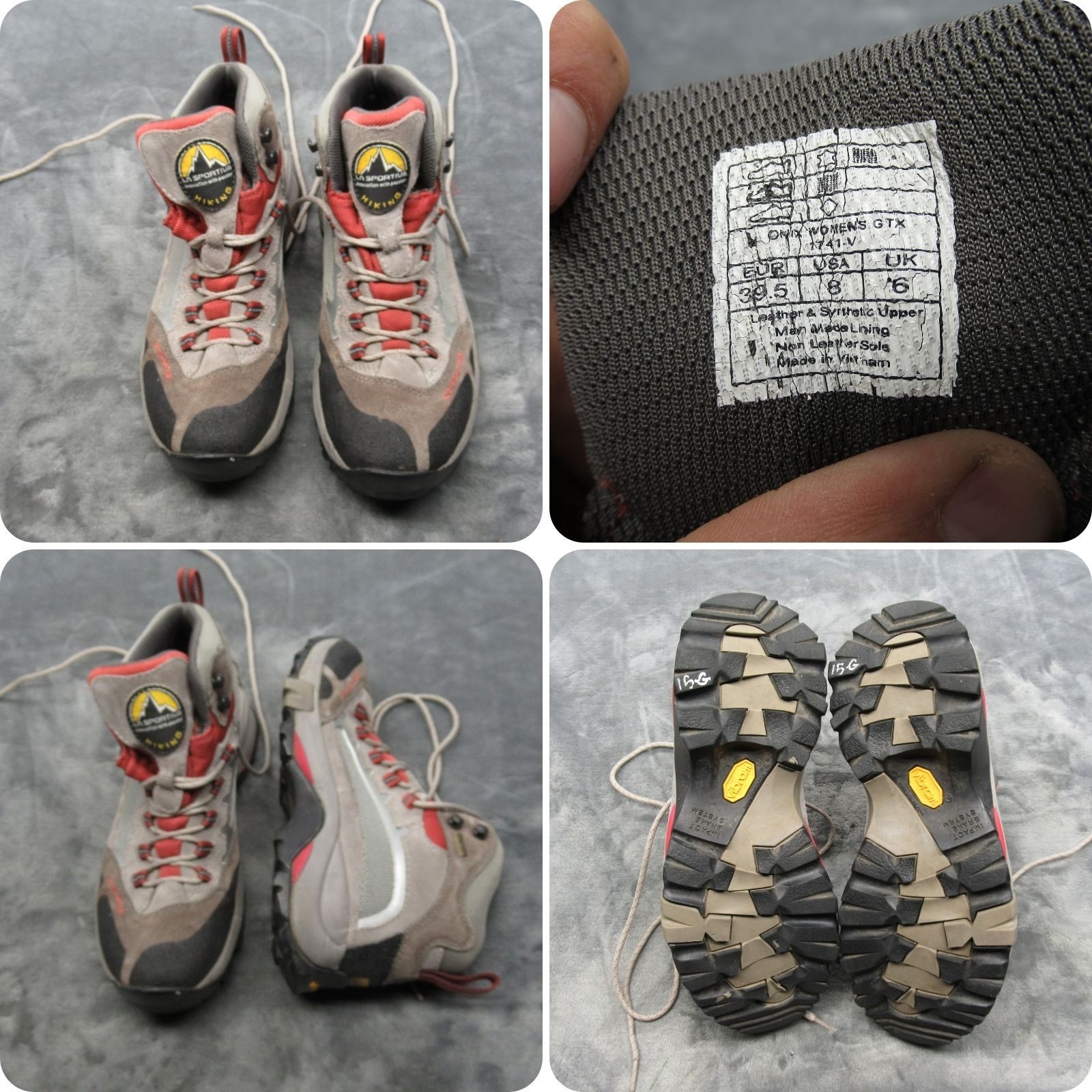 La Sportiva Hiking Boot Women 8 Gray Leather Waterproof Goretex Onix Mountaineer
